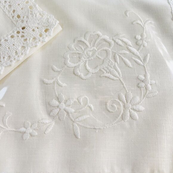 Vintage PURE IRISH LINEN Place Mat Set 4 Place Mats 4 Napkins by BROWNLOW White - Picture 6 of 11